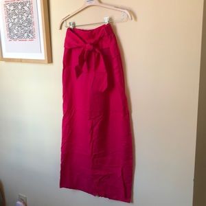 High waisted pink Ann Taylor tie waist pants